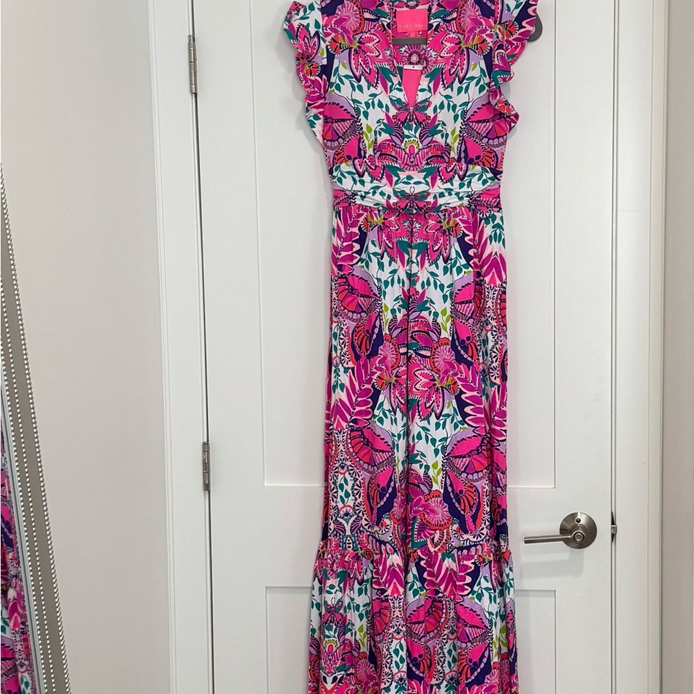 Lilly Pulitzer Pink and Blue Maxi Dress